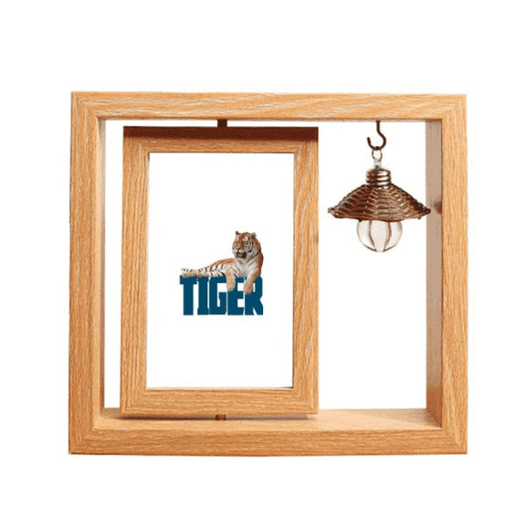 Cats Tigers Tigers Fierce English Wooden Rotating Picture Photo Frame 4x6