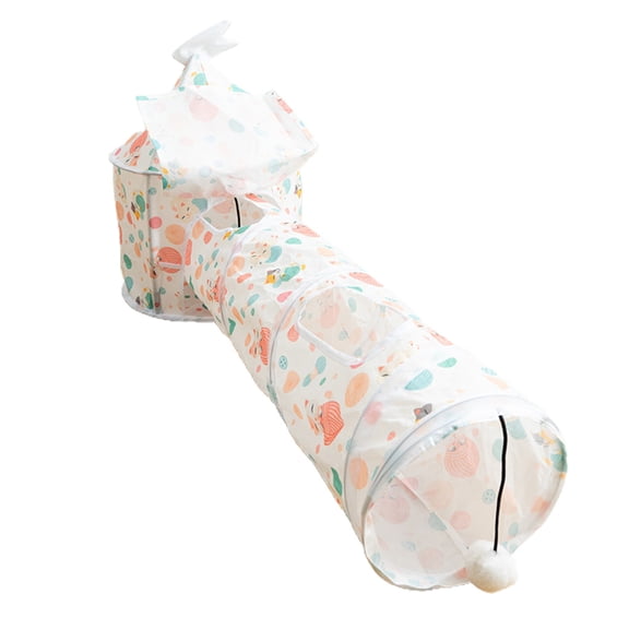 Cats Toy Tunnel Tube Tunnels Collapsible Kitten Playing Tent Interactive Plush Ball Toy Hideout Cats House for Rabbits