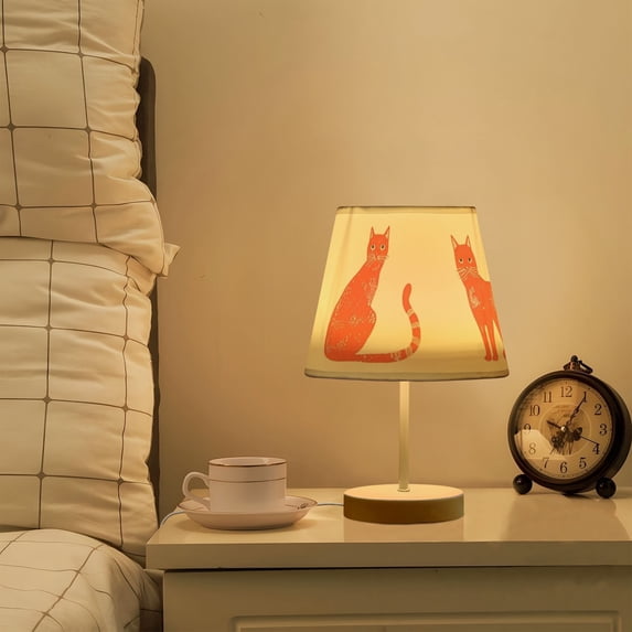 Cats Triangles LED Desk Lamp Table Lamp USB Bedside Nightstand Small Lamp for Bedroom Living Room Kids Room