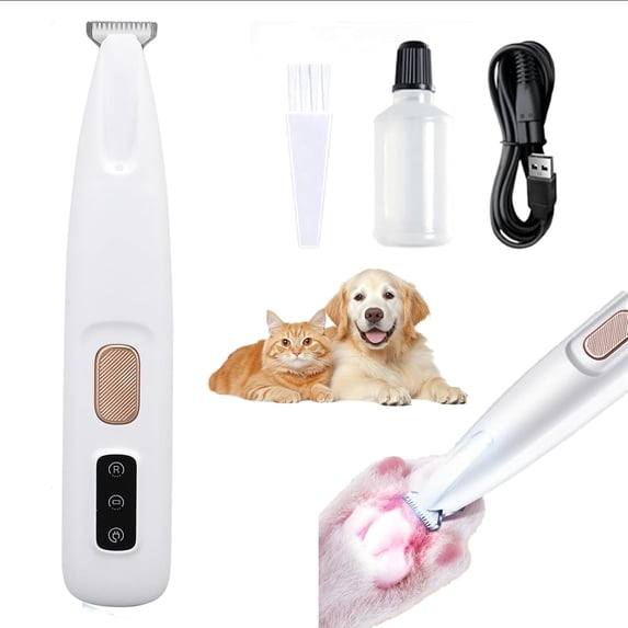 Cats Trimmer with LED Light, Trimmer for Dogs Electric, Pets Hair Clippers for Cats Paws, Electric Tool, Cordless, Low Noise Rechargeable for Paws Eyes Ears Rump