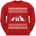 thumbnail image 1 of Cats Ugly Christmas Sweater Red Crew Neck Sweatshirt, 1 of 1