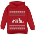 thumbnail image 1 of Cats Ugly Christmas Sweater Red Toddler Hoodie, 1 of 1