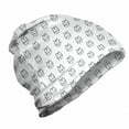 thumbnail image 1 of Cats Unisex Beanie, Kitty Faces Nursery Doodle, Hiking Outdoors, Charcoal Grey and White, by Ambesonne, 1 of 1