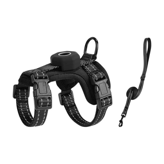 Cats Vest with Tracking Device Holder Adjustable Training Harness for Large Medium Dogs Strong Silicones Cover Harness