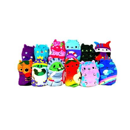 Cats Vs Pickles 4in Colorful Bean-Filled Blind Pack Assortment Collectible Plush. Styles Vary.
