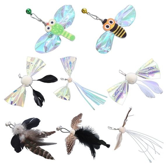 Cats Wand Attachments Train Cats Hunting Ability with Array of Stimulating Toy Wonderful for Indoor and Outdoor Play