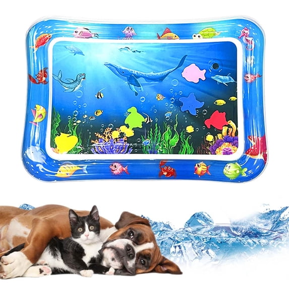 Cats Water Bed, 18.5x26" Inflatable Water Play Mat, Interactive Non-Slip Sensory Cushion, Indoor Play Mat, for Home Outdoor