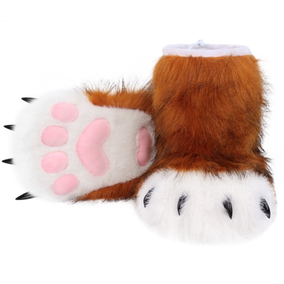 Cats Wolf Dog Foxes Fursuit Feet Paws Shoes Furry Boot Halloween Cosplay Costume Accessories Fuzzy Slippers Gift