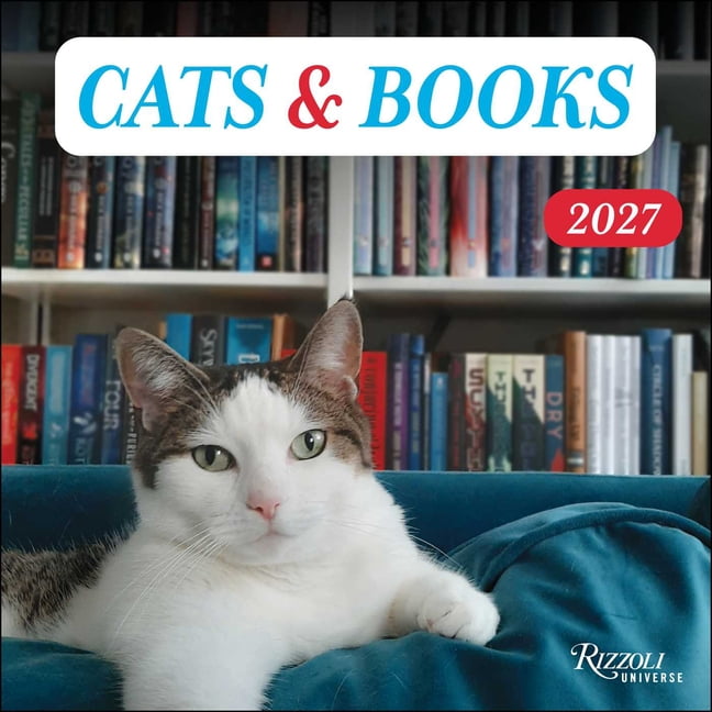 Cats & Books 2027 Wall Calendar, (Paperback)