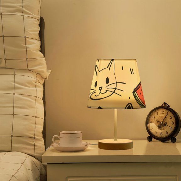 Cats and Watermelons LED Desk Lamp Table Lamp USB Bedside Nightstand Small Lamp for Bedroom Living Room Kids Room