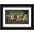 thumbnail image 1 of Cats and an Owl in a Basket 2x Matted 14x12 Black Ornate Framed Art Print, 1 of 2
