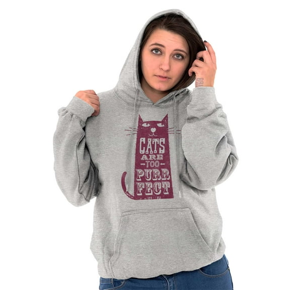 Cats are Purrfect Cute Kitty Lovers Women Plus Size Graphic Pullover Hoodie Brisco Brands 5X