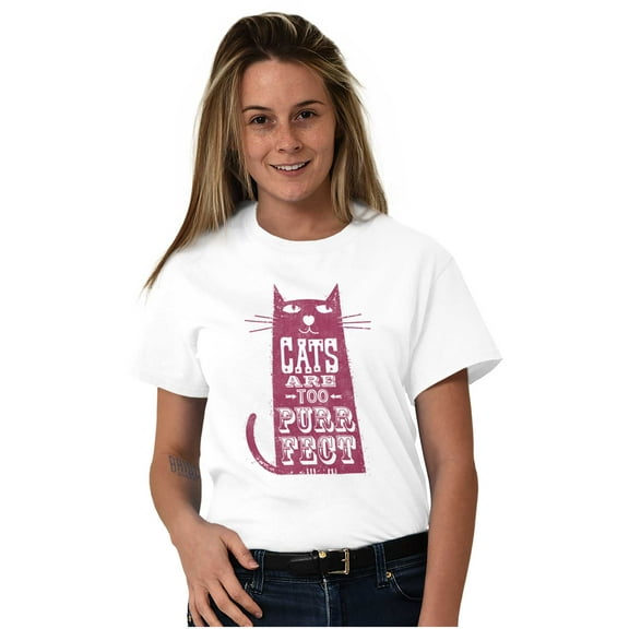 Cats are Purrfect Cute Kitty Lovers Women's Graphic T Shirt Tees Brisco Brands X