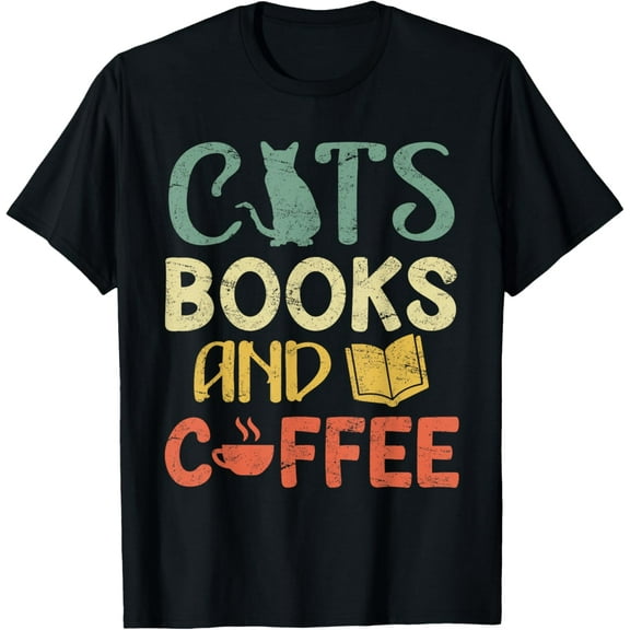 Cats books and coffee Cafe Coffee Drinker T-Shirt