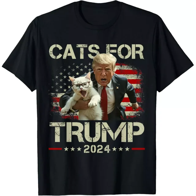 Cats for Trump 2024 Funny Vote For Trump - Cats 2024 Unisex T-Shirt ...