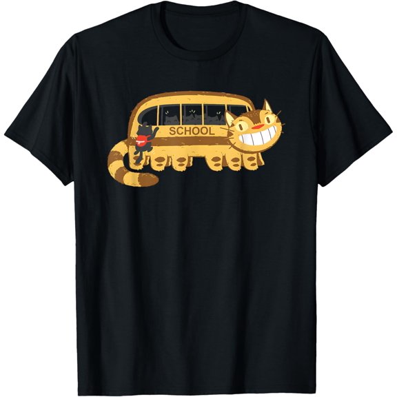 Cats in A Catbus Headed to School Schoolcatbus GILDAN Unisex T-Shirt, Cute Cat Bus Shirt