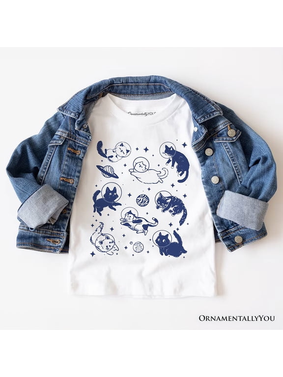 Cats in Space Retro T-Shirt, Funny Astronaut Kitty Tee with Cosmic Vibes