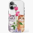 thumbnail image 1 of Cats in the Garden Artistic Illustration Print iPhone Case 17 through 11 Pro Max, 1 of 2