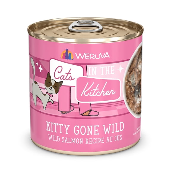 Cats in the Kitchen Originals Kitty Gone Wild Wild Salmon Recipe Au Jus Wet Cat Food, 10 oz., Case of 12
