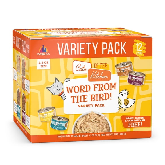 Cats in the Kitchen Originals Word From the Bird! Variety Pack Wet Cat Food, 3.2 oz., Count of 12