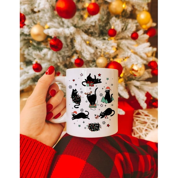 Cats of Christmas Mug, Cute Holiday Cat Breeds Christmas Cat Puns Cat Lover Cat Mom Xmas Mug, Gift for Cat Lover, Festive Cat Christmas Mug