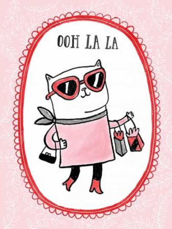 Cats of Paris - Shopping Canvas Art - Lauren Lowen (18 x 24)
