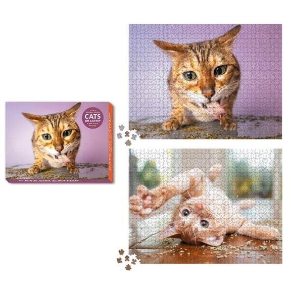 Cats on Catnip 2-in-1 Double-Sided 1,000-Piece Puzzle (Jigsaw)