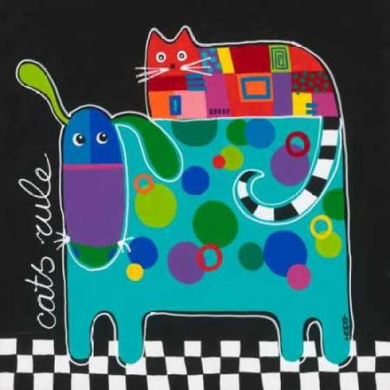 Cats rule Canvas Art - Yvonne Hope (24 x 24)
