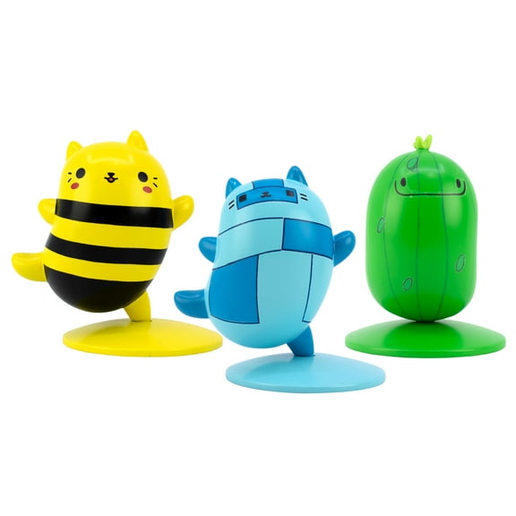 Cats vs Pickles Collectible Mini Figurine 3-Pack | Plastic 3 Mini Figures
