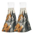 thumbnail image 1 of Cats with Heart 2pcs Bathroom Hanging Towels Velcro Soft Hand Towel Absorbent Tie Towels for Kitchen Toilet Tea Bar Washcloth, 1 of 7