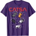 thumbnail image 1 of Catsa Cat Astronauts Funny Kitten Space Unisex T-Shirt for Men Women Kids Toddler,Purple Color,Size XL, 1 of 5