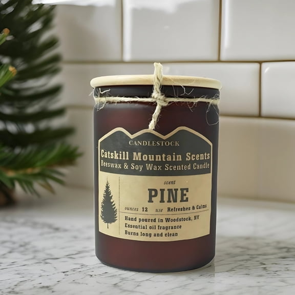 Catskill Mountain Beeswax And Soy Wax Scented Jar Candle