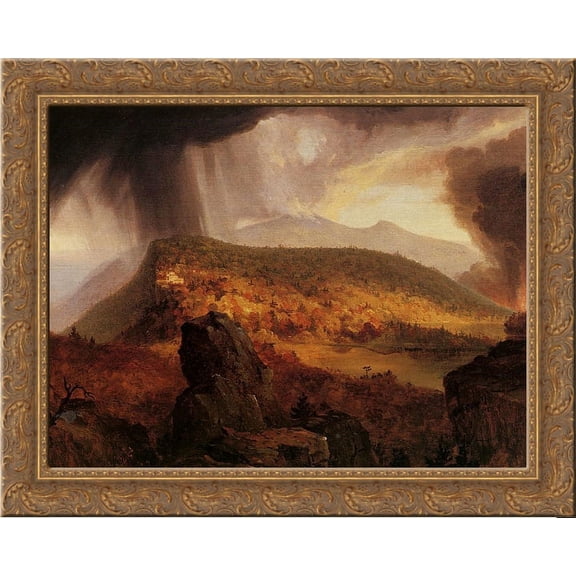 Catskill Mountain House, The Four Elements 24x20 Gold Ornate Wood Framed Canvas Art by Thomas Cole