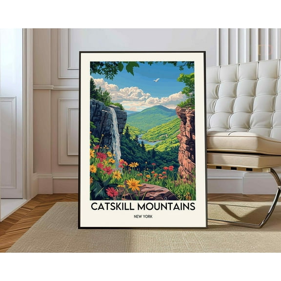 Catskill Mountains New York Landscape Poster, Unframed Paper Poster 8x10in