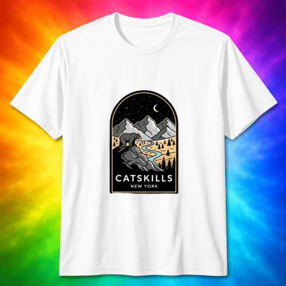 Catskills New York Bear Mountain River Retro Vintage T-Shirt, for men & women, S-5XL