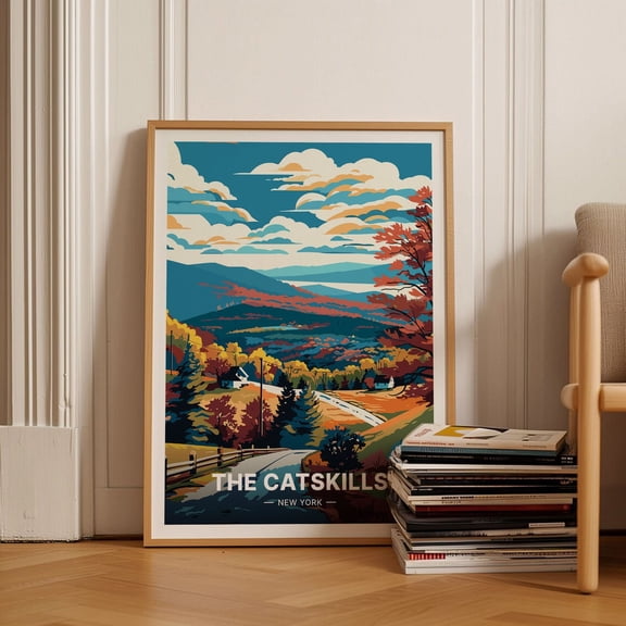 Catskills New York Landscape Travel Wall Art, Unframed Paper Poster 8x10in
