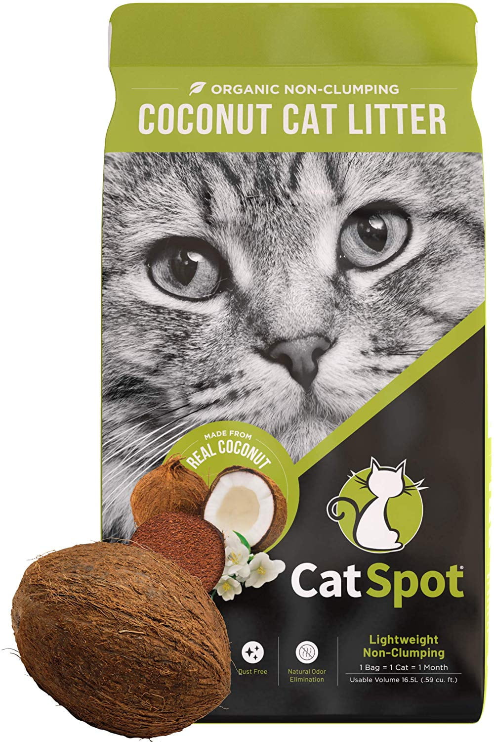 Catspot 100% Organic Coconut Non Clumping Cat Litter, 5 lb Bag