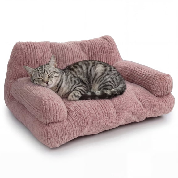 Catstages Chillin' Cat Couch Pet Bed, Blush Pink, 23" x 18"