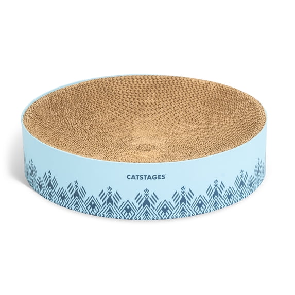 Catstages Scratch & Snuggle Cat Scratcher Bowl Blue