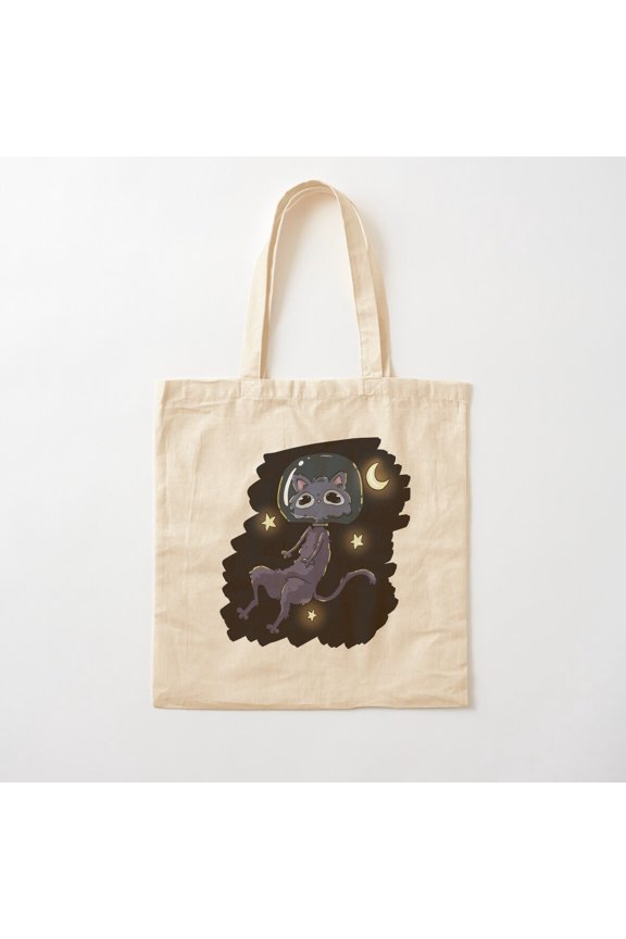 Catstronaut: Astronaut Cat Canvas Tote Bags, Reusable Shopping Bag