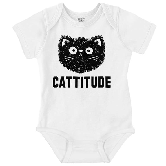 Cattitude Funny Cat Ladies Pet Lovers Bodysuit Jumper Girls Infant Baby Brisco Brands 18M