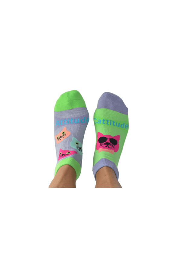 "Cattitude" Low-Cut Performance Socks
