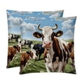 thumbnail image 1 of Cattle Bed Pillow Covers Set - 2 Decorative Throw Pillow Patterns - Available in 16x16, 18x18, and 20x20 Inches for Any Occasion - Decorative Pillows, Bed Pillow, 1 of 6