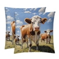 thumbnail image 1 of Cattle Covers- Set of 2 Throw Pillows in Various Sizes (16x16, 18x18, 20x20 inches) with Stylish Patterns for Home Decor and Comfort - Pillow Inserts Included, 1 of 6