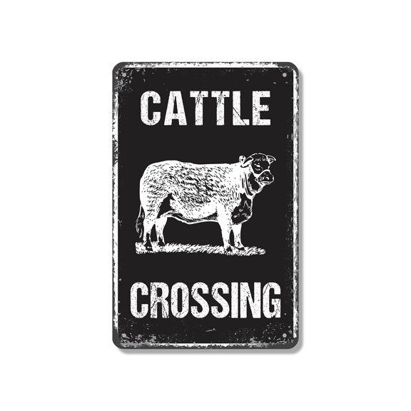 Cattle Crossing 18 Inch x 24 Inch Novelty Aluminum Metal Sign Moo Move Over Durable Weatherproof UV Protected Perfect for Ranch Roads Farm Lanes Pastures Fun Gift for Farmers Ranchers