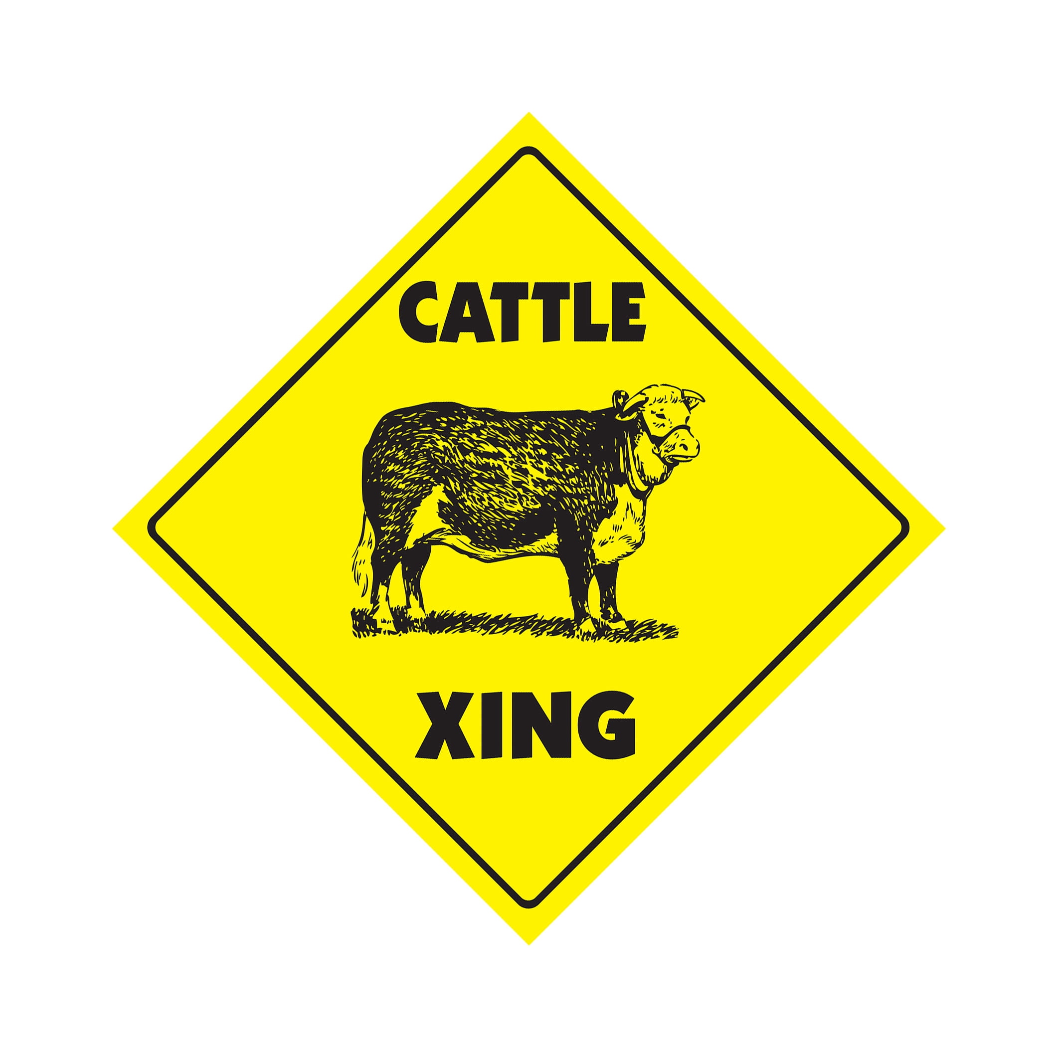 Cattle Crossing Sign Zone Xing | Indoor/Outdoor | 12