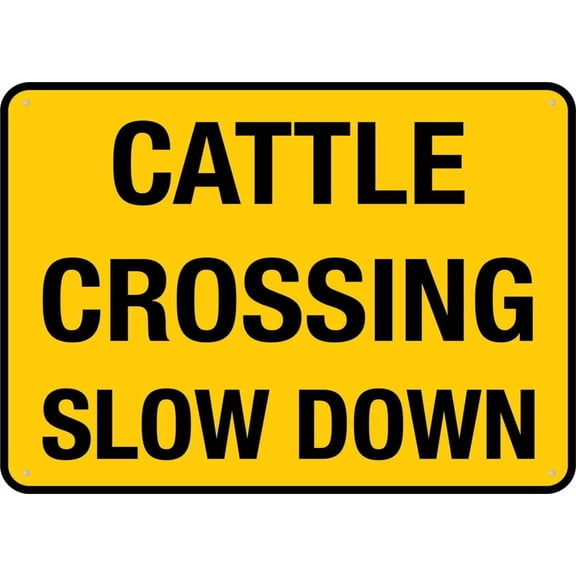Cattle Crossing Slow Down Outdoor, Uv Printed Rust Free Aluminum 12 X 8 In,Yard Sign For Home, Business, Driveway Alert