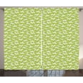 thumbnail image 1 of Ambesonne Cattle Curtains 2 Panel Set, Bovines on Green Meadow, 108" x 84", Apple Green Pale Orange, 1 of 3