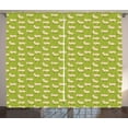 thumbnail image 1 of Ambesonne Cattle Curtains 2 Panel Set, Goats on Green Field, 108" x 63", Apple Green Beige, 1 of 3