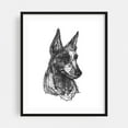 thumbnail image 1 of Cattle Dog - Drawing Dog Line Art Sketch Black and White Illustration Animal Minimalist Black Framed Wall Art Print 11 x 14 inches, 1 of 4